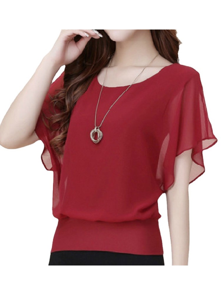 Winter Clothing Clearance - Chemise en mousseline de soie à