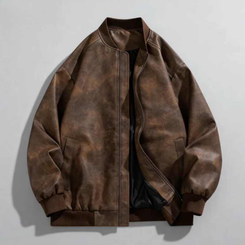 Veste en cuir pour hommes, rét - Quality Winter Clothing Bomber Jacket avis et prix