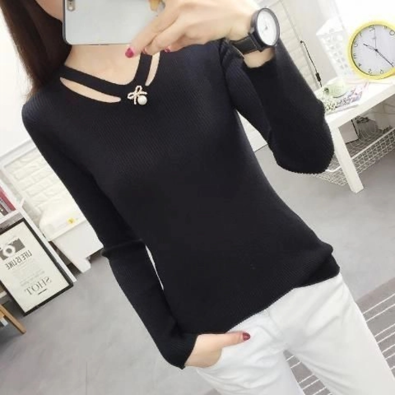 Col en V tricot mince simplici - Winter Clothing Trends For Women avis et prix
