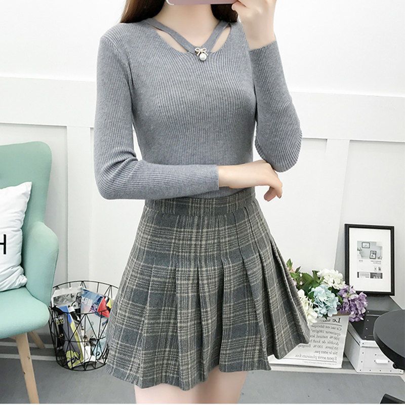 Col en V tricot mince simplici - Winter Clothing Trends For Women avis et prix
