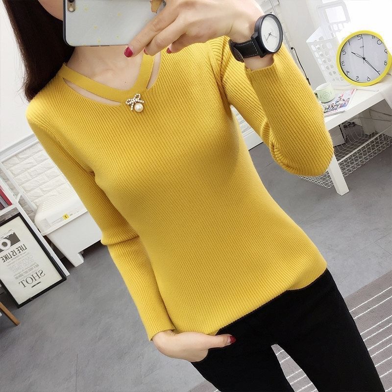 Col en V tricot mince simplici - Winter Clothing Trends For Women avis et prix
