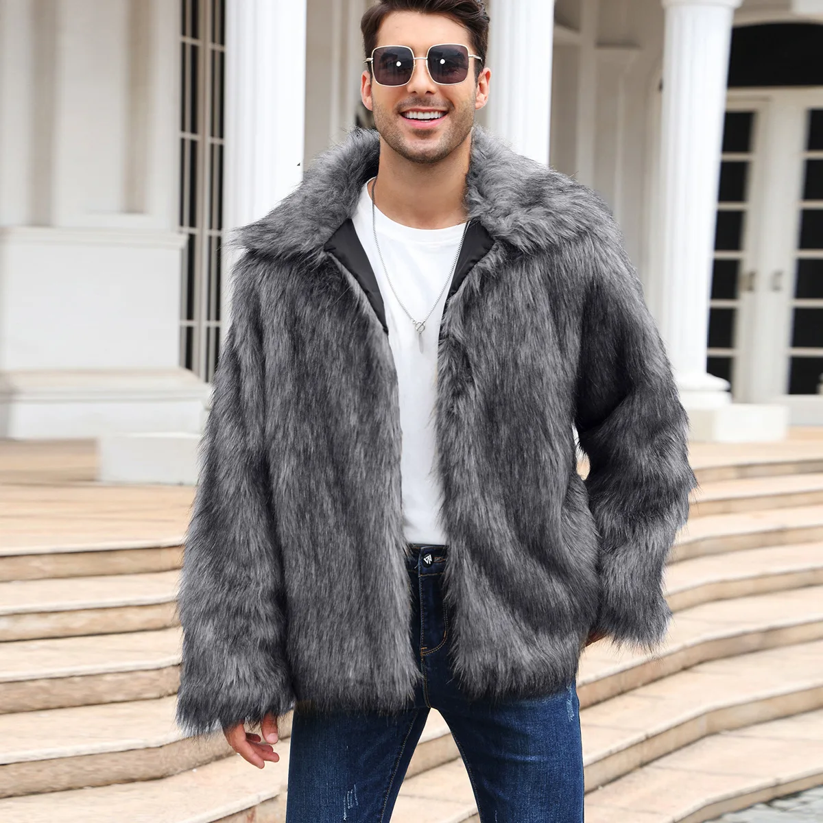 Hommes fausse fourrure de rena - Winter Clothing Clearance avis et prix