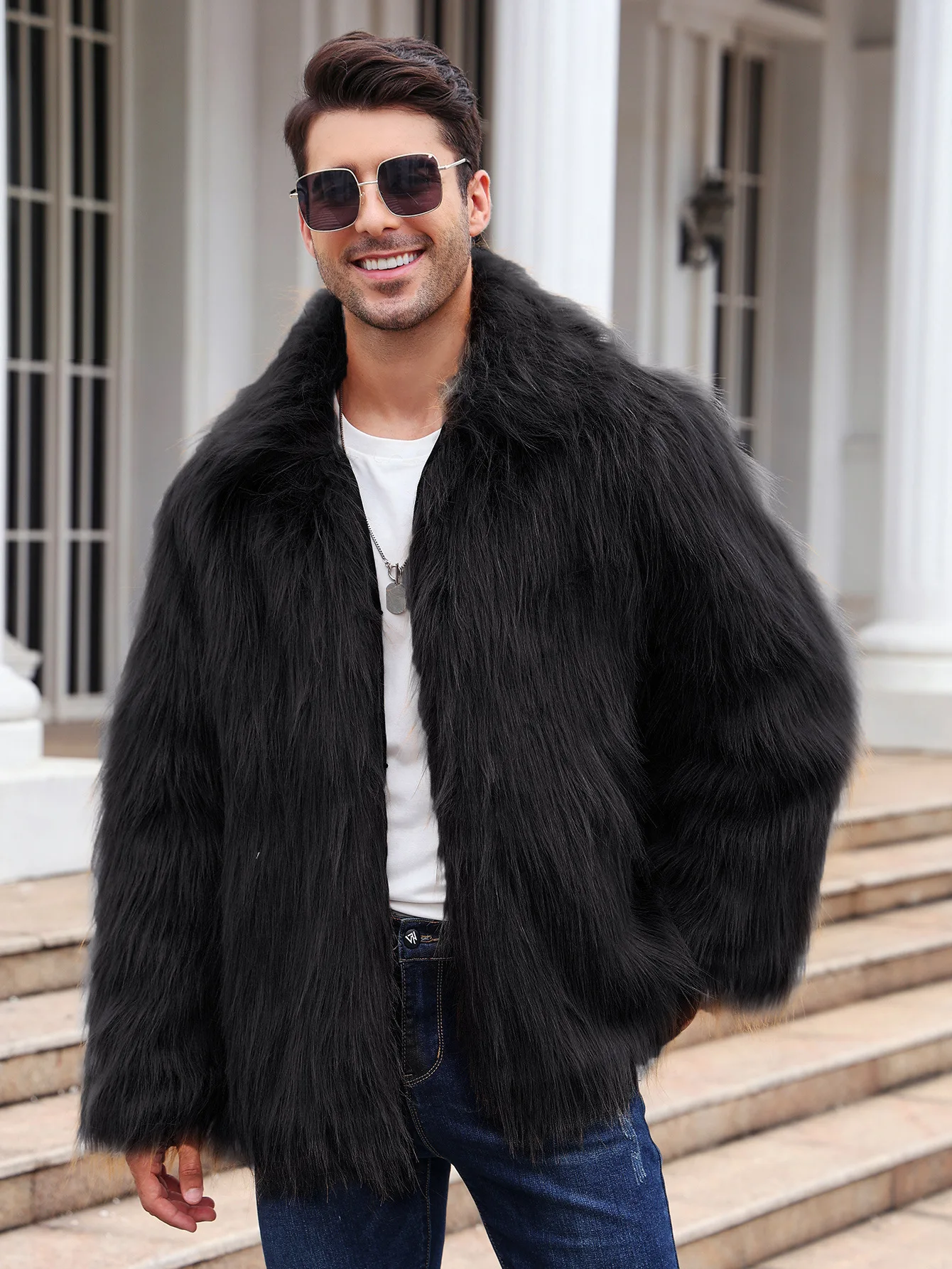 Hommes fausse fourrure de rena - Winter Clothing Clearance avis et prix