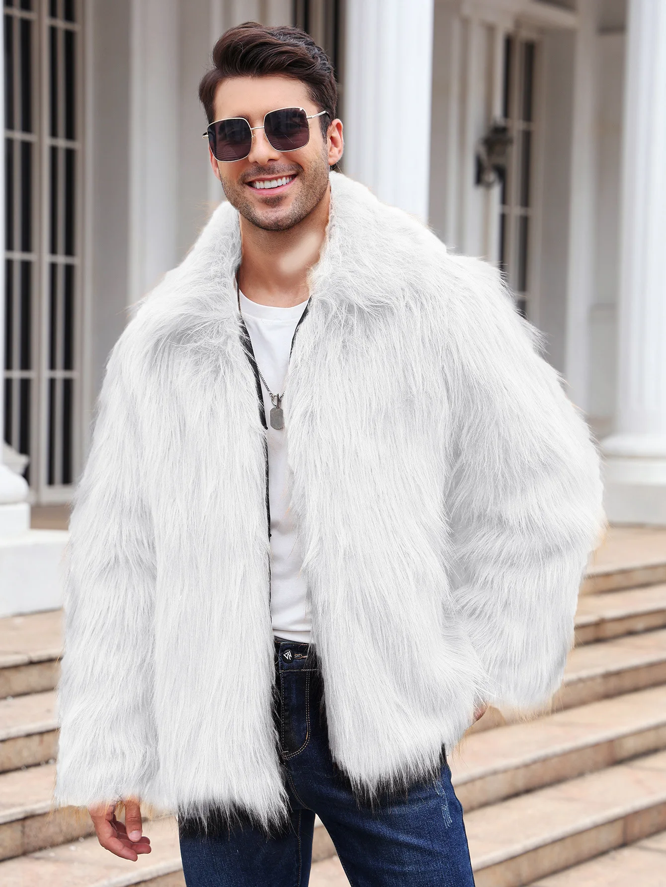 Hommes fausse fourrure de rena - Winter Clothing Clearance avis et prix